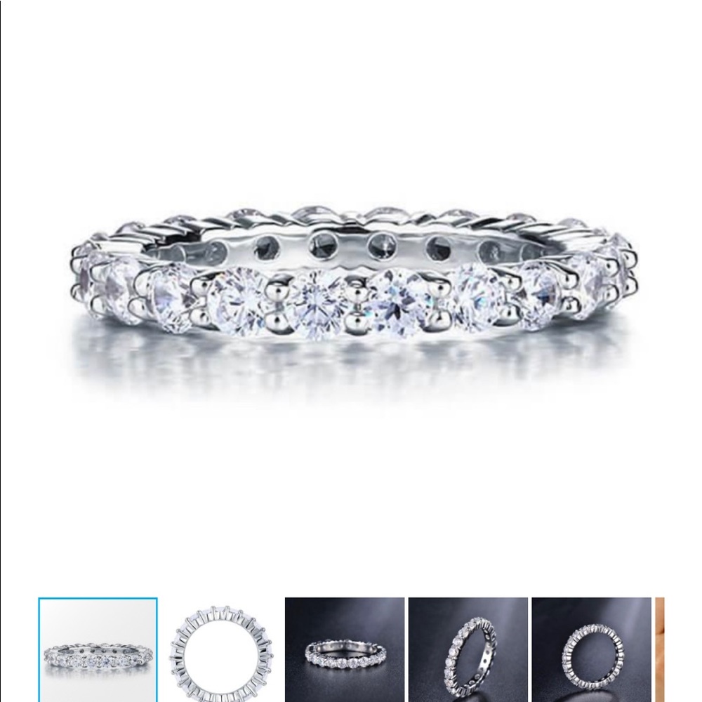 Italo Serling Silver White Sapphire Eternity Band